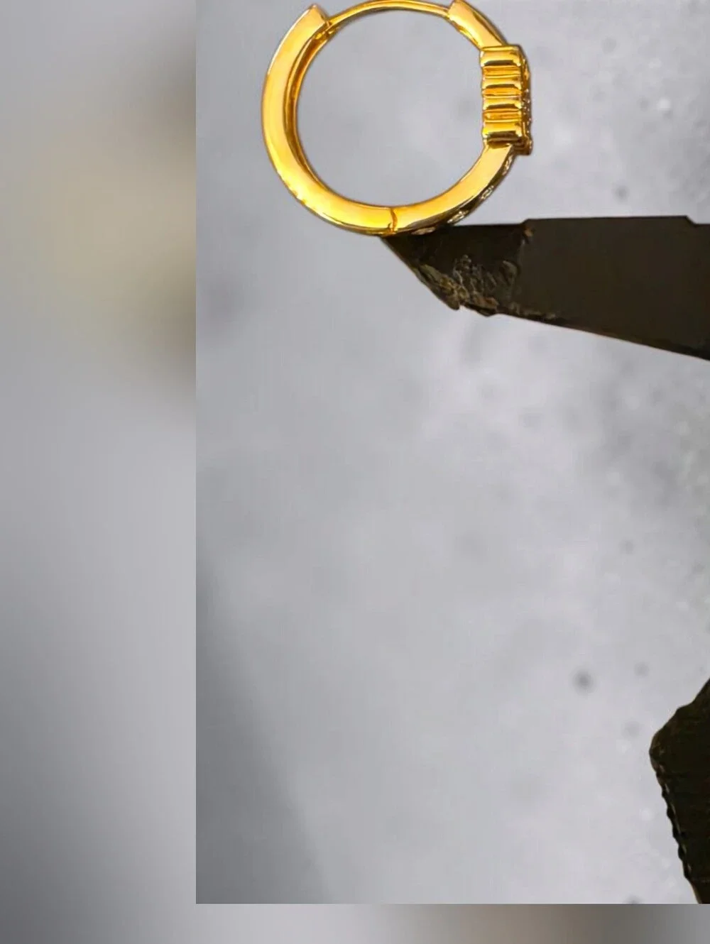 Gold Anagram Huggie Hoops